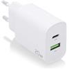 AISENS Caricatore AISENS 20 W 1XUSB-C PD3.0 1XUSB-A QC3.0 bianco