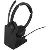 Jabra Evolve3 45 - Cuffie wireless con doppio connettore USB-A e cancellazione attiva del rumore (ANC) | Certificate per Microsoft Teams | Inclusa base di ricarica