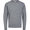 JACK & JONES Jjebasic Knit Crew Neck Noos Felpa, Grigio (Navy Blazer Detail: Twisted with Jet Stream), Medium Uomo