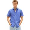 Tommy Hilfiger Camicia Uomo Flex Popeline STP SS MW0MW42860 S/S Maglietta, Blu, XS