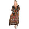 Miss Lavish London Kaftan Abiti Caftano, 102-NERO, XXL Donna