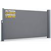 BAKAJI Tenda Sole Laterale Retrattile 1.8x3 Metri Telo Frangivista Avvolgibile Grigio