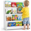 BAKAJI Libreria Montessoriana Bianco in Legno Scaffale Porta Libri per Bambini 80x30x88cm