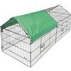 BAKAJI Gabbia per Conigli Recinzione per Animali Recinto 180x75 cm con Telo Protezione