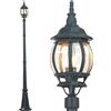 BAKAJI Lampione Vittoriano Classico da Giardino Lampada Esterno Alluminio 202 cm Verde