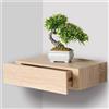 BAKAJI Mensola Cassetto Sospeso da Parete Scaffale in Legno MDF Rovere 40x24x10cm