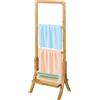 BAKAJI Portasciugamani da Bagno in Bambù Naturale Nordico 3 Barre 1 Ripiano 104x29x40cm
