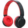 BAKAJI Cuffie On-Ear Bluetooth Led Esterni Durata 10 Ore Auricolari Senza Filo Rosso