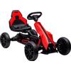 HOMCOM Go Kart a Pedali per Bambini 3-8 Anni con Sedile Regolabile Rosso Nero