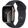 Apple Watch Series 9 Acciaio inossidabile 41 mm (2023) | GPS + Cellular | Grafite | Cinturino Sport Mezzanotte S/M