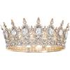 Angoily Vintage Corona Tiara Con Strass Corona Da Regina Elegante Per Sposa Accessorio Per Capelli Per Fidanzamento Matrimonio E Eventi Speciali Dimensioni 5.9X5.9X2 Pollici