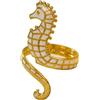 Mirweon Elegante anello a forma di cavalluccio marino a forma di cavalluccio marino moderno con dettaglio a goccia di olio per una dichiarazione di moda unica gioielli dal design creativo, Misura