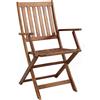 Cosma Sedia pieghevole con braccioli in legno massiccio 55x57x91h cm mod. Diana