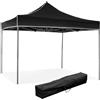 Divina Garden Gazebo richiudibile pieghevole 3 X 3 Nero ricoperto in PVC impermeabile