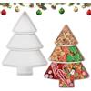 DOITOOL Vassoio a Forma Di Albero Di Natale : 2PCS Porta Caramelle in Plasticavassoio Porta Snack Sezionale in Plastica Leggera 10.2x7.2x1.2 Pollici per Frutta Dolci E Noci Organizer Tavola Natalizia