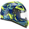 CGM Casco integrale junior, 265X MICRO MONSTER Blu Giallo fluo, YXL