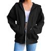 Generico Felpa Donna Zip Oversize con Cappuccio Casual Morbida Tasche | Oversize Fit, Full Zip Design, Soft Comfort, Hooded Style, Practical Pockets