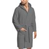 NARCISO - Accappatoio Uomo Donna Microfibra Economico con Tasche Cappuccio e Cintura, Ideale per Casa, Viaggio, Palestra, Tessuto Morbido e Comodo, Taglie dalla S alla XXL (M - Grigio)