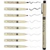 BTACGWP Set 8 Penne Fine Liner, Punte 0.2-2mm+Testina Morbida, Inchiostro Costante e Anti-Sangue, Controllo Precisione per Schizzi Dettagliati, Manga e Lettering