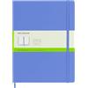 Moleskine Classic Notebook, Taccuino con Pagine Bianche, Copertina Rigida e Chiusura Elastica, Formato XL 19 x 25 cm, Colore Blu Ortensia, 192 Pagine
