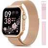Sanorum Smartwatch Donna con Batteria 1000mAh, Standby 100 Giorni, 5ATM Orologio Fitness con Fisiologia Feminile/Sonno/Frequenza Cardiaca/Calorie/Contapassi, 120+Sport Smart Watch Android iOS Oro Rosa
