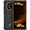 Hammer H Iron 6 Telefono Cellulare da Esterno, Senza Contratto, 8/256 GB, 5G, Display da 6,56 a 120 Hz, 6050 mAh, Sony 65 MP, Android 15, NFC Biometrici, Radio FM, Jack 3,5 mm, Dual-SIM, nero-orange