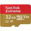 SanDisk Extreme 32 GB microSDHC Memory Card + SD Adapter with A1 App Performance + Rescue Pro Deluxe, Up to 100 MB/s, Class 10, UHS-I, U3, V30, Red/Gold