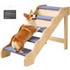 VEVOR Scale in Legno per Animali Domestici con 5 Gradini per Letti Alti, Divani e Auto, Capacità di Carico di 68 kg, Superficie Antiscivolo, Scaletta Stabile per Cani e Gatti di Piccola, Media Taglia