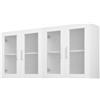 VEVOR Mobiletto Pensile per Lavanderia da 30,5 x 122 x 61 cm, Mobiletto Pensile a 2 Ripiani con Ripiano Regolabile, Armadietto Bagno Sospeso con 4 Ante, per Cucina, Bagno, Lavanderia, Bianco