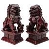 lachineuse - Statuette di leone Fo rosso - 2 statuette di cane Fu - 17 x 10 x 6,5 cm - Decorazione cinese asiatica - Decorazione Feng Shui per casa, ufficio, interni - Idea regalo Cina Asia