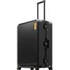 LEVEL8 Valigia trolley con telaio in alluminio, valigia rigida con 4 ruote spinner, doppia serratura TSA, valigia da viaggio grande, 99 l, nera