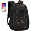 HUNTVP Zaino Uomo Donna Zaino Porta PC, Impermeabile Zainetto Backpack Zaino da Scuola per Lavoro Uni Business Viaggio Sport Campeggio (Typ-1 Camo)