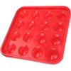 Generic Vassoio da Biliardo a 16 Fori, Robusto Supporto per Palline in Plastica Nera, Perfetto per Sale da Biliardo e da, Facile da Usare e Trasportare (Rosso)