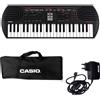 Casio SA-81 Mini Tastiera a 44 tasti, Nera/Grigio Chiaro + Bag + Alimentatore