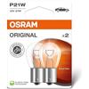 OSRAM ORIGINAL LINE 12V, P21W, signal lamp, Metal Base, Double Blister, (2 lamps)