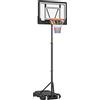 HOMCOM Canestro da Basket con Altezza Regolabile 160-210cm, 2 Ruote e Struttura in Acciaio, Nero|Aosom