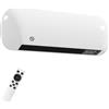 HOMCOM Termoventilatore da parete in ceramica 1000/2000 W, termostato, timer, 50 x 19 x 14 cm, bianco | Aosom Italy