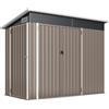 Outsunny Capanno da giardino in metallo casetta da giardino esterna tripla porta chiudibile a chiave tetto inclinato aerazioni 234x132x185cm grigio | Aosom Italy