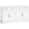 HOMCOM Credenza Buffet, 140 cm Mobile da Cucina Moderno in Stile Country, Bianco | Aosom Italy