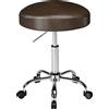 HOMCOM Sgabello Girevole a 360° con Altezza Regolabile, in Finta Pelle, Capacità 120 kg, 39x34.5x52-67.5 cm, Marrone | Aosom Italy