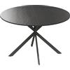 HOMCOM Tavolo da Pranzo Rotondo Stile Industriale con Gambe a Croce in Acciaio, Ø120x75 cm, Nero | Aosom Italy
