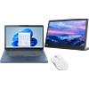 Lenovo IdeaPad Slim 3 15 + L15 FHD Mobile Monitor & Bluetooth Silent Mouse Processore AMD Ryzen 7 5825U da 2 GHz fino a 4,5 GHz, Windows 11 Home 64, 512 GB SSD M.2 2242 PCIe QLC - IPVISIT1