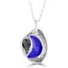Generic Smaltato Blu Luna Meteorite Collana - con Vera Ferro Meteorite
