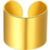 Richsteel Anello a fascia in oro da 17mm largo grande regolabile aperto misura EU misura L1/2-Y anello di dichiarazione regalo per la nonna placcato in oro 18 carati polsino anello per pollice per uomo donna