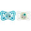 Chicco PhysioForma Light Lumi, Succhietto Luminescente al Buio, Ciuccio 16-36 Mesi, Tettarella in Silicone, Favorisce il Corretto Sviluppo della Bocca, 2 Pezzi, Neutro