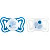 Chicco PhysioForma Light, Succhietto in Silicone 6-16 Mesi, Ciuccio Bimbo con Tettarella in Silicone, Leggero, Forma Ergonomica, Supporta il Corretto Sviluppo della Bocca, Azzurro, 2 pezzi