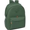 safta SPAGNOLO VERDE - Zaino per laptop da 15,6 e USB, ideale per giovani di diverse età, tessuto riciclato, comodo e versatile, qualità e resistenza, 31 x 18 x 44 cm