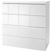 Composad | Cassettiera della Linea PRIVILEGIO con 4 Cassetti, Cassettiera Bianca, Cassettiera Camera da Letto, (LxAxP) 85x88x44 cm, Colore Bianco Laccato, Made in Italy