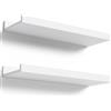 RICHER HOUSE Mensole sospese da parete con bordo bianco, 40 cm, in legno, set da 2