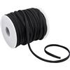 PH PandaHall 25 Iarde Cordino Elastico Nero 5mm Cordino in Tessuto Elasticizzato per Realizzare Bikini Costumi da Bagno Elastici per Capelli Coulisse Cucito e Creazione di Gioielli